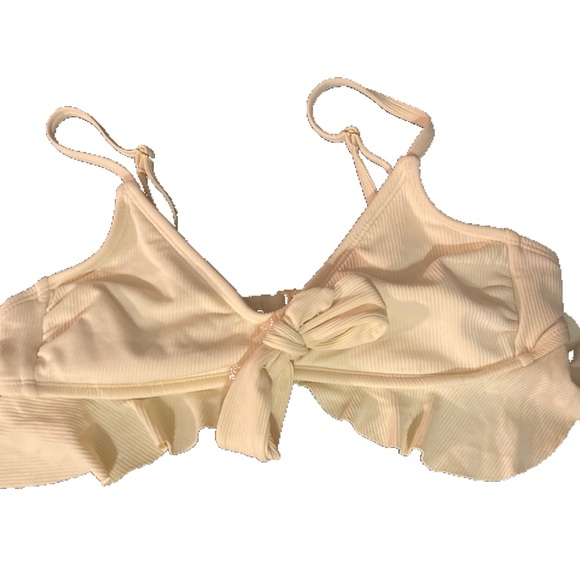 Xhilaration Ruffle Tie-Front Yellow Bikini Top - Size S - Picture 5 of 8